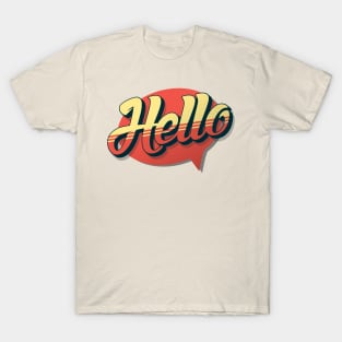 RETRO TYPOGRAPHY Hello T-Shirt